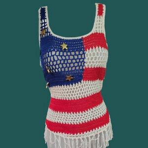 Vintage The Classic American Flag Knit Tank